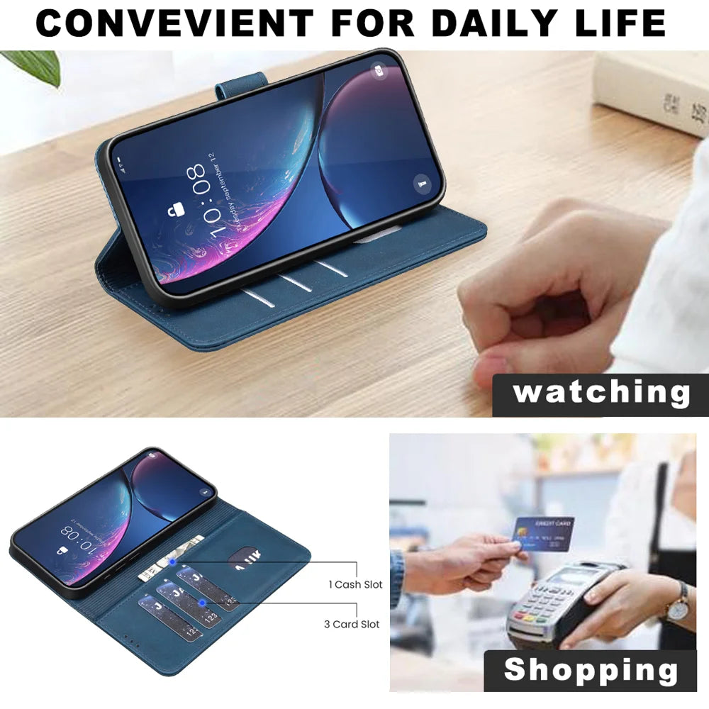 BINFEN COLOR For Samsung Galaxy S25+ / Galaxy S24+  BF37 Case RFID Blocking Wallet Stand Leather Phone Cover - Blue - 7