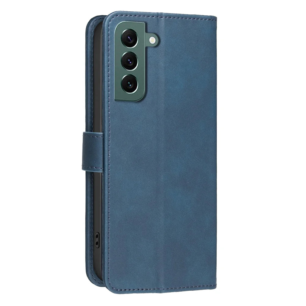 BINFEN COLOR For Samsung Galaxy A16 4G / Galaxy A16 5G  BF37 Case RFID Blocking Wallet Stand Leather Phone Cover - Blue - 3