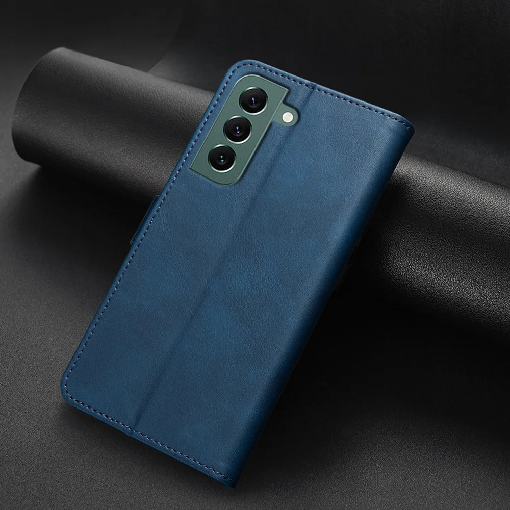 BINFEN COLOR For Samsung Galaxy A16 4G / Galaxy A16 5G  BF37 Case RFID Blocking Wallet Stand Leather Phone Cover - Blue - 5
