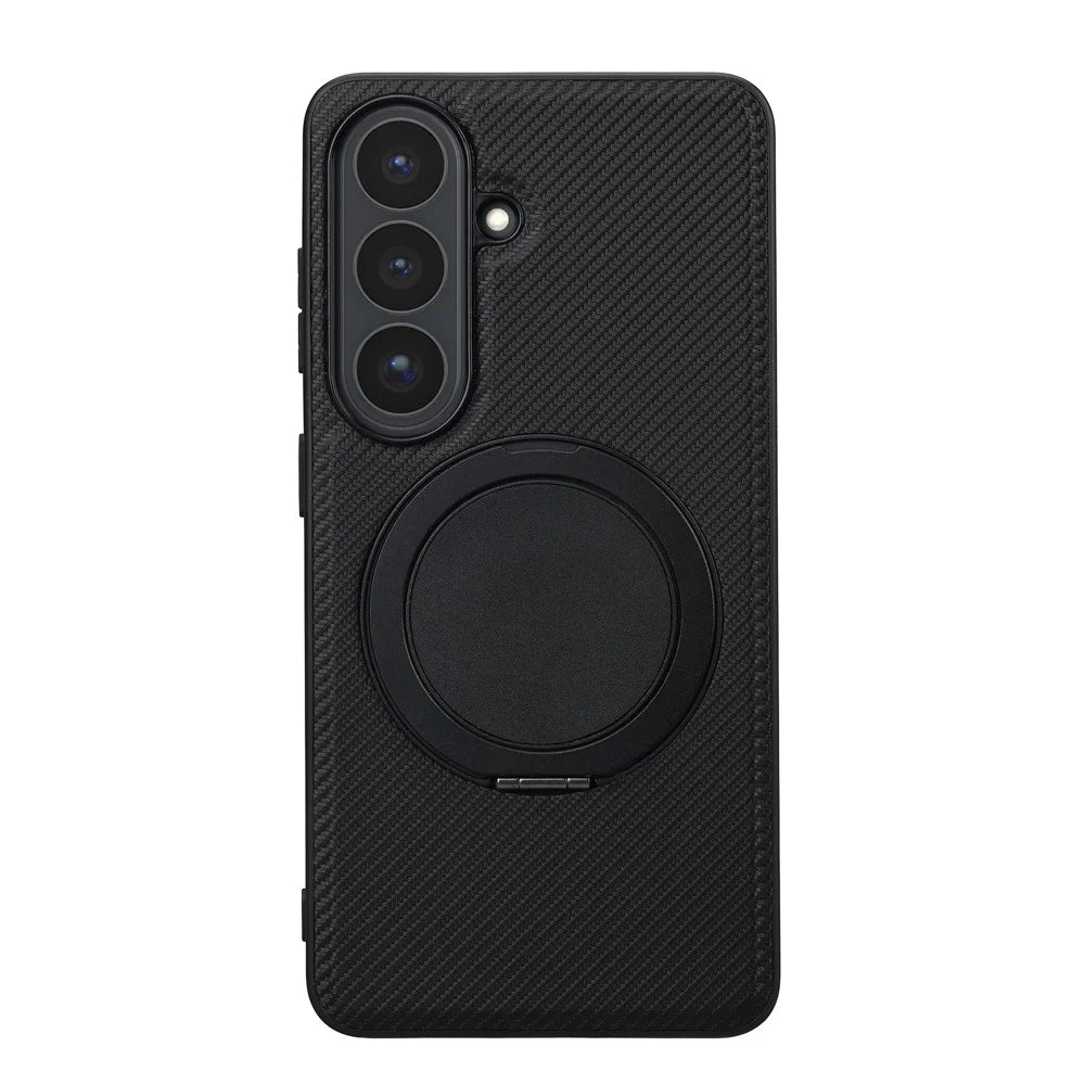 VILI TCY for Samsung Galaxy S26 Magnetic Phone Case with Rotary Kickstand PC TPU Back Cover - Black - 2