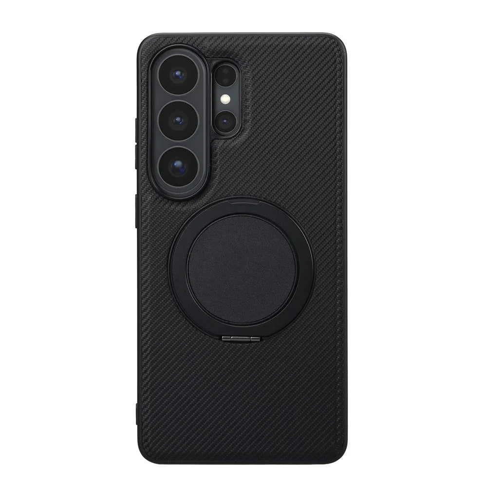 VILI TCY for Samsung Galaxy S26 Ultra Magnetic Phone Case with Rotary Kickstand PC TPU Back Cover - Black - 2