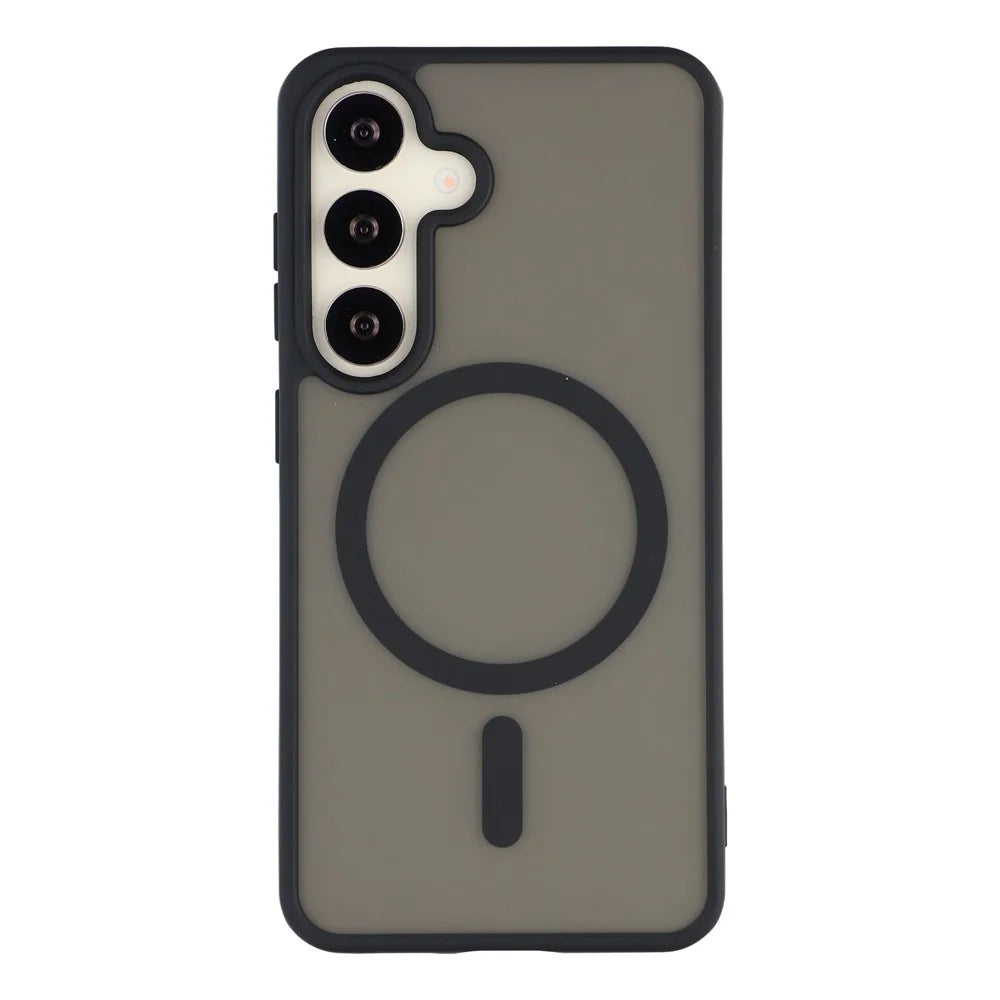 For Samsung Galaxy A55 5G Magnetic Case 1.5mm Skin-feel PC TPU Shockproof Mobile Back Cover - Black - 1