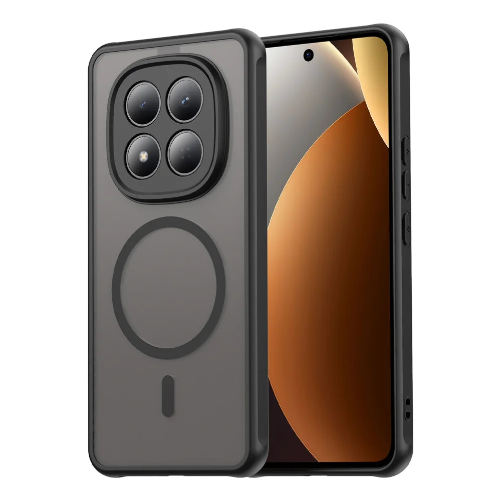 WANLONFENG For Xiaomi Redmi Note 15 Pro 4G (Global) FD Series Magnetic Case with Screen Film Skin Touch TPU + PC Phone Back Cover - Black - 2