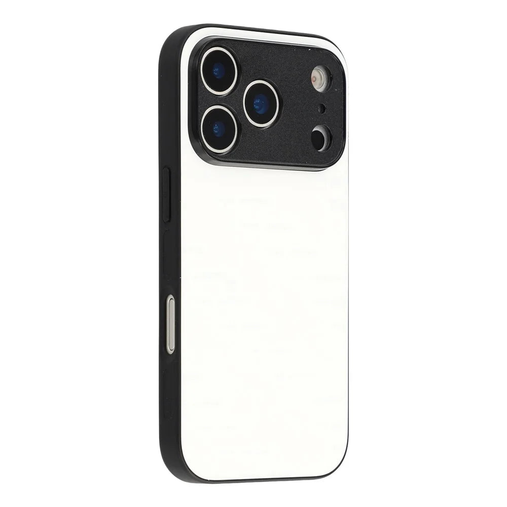 10Pcs for iPhone 17 Pro Magnetic Case TPU + PC Heat Transfer Printing DIY Phone Cover with Glossy PET Film - White - 2
