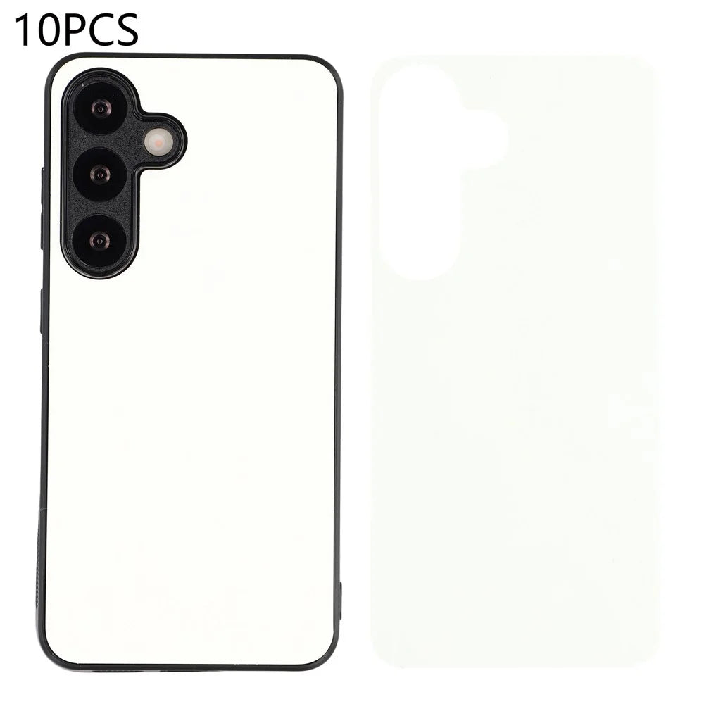 10Pcs for Samsung Galaxy S26 Case TPU + PC Heat Transfer Printing DIY Phone Cover with Matte PET Film - White - 1