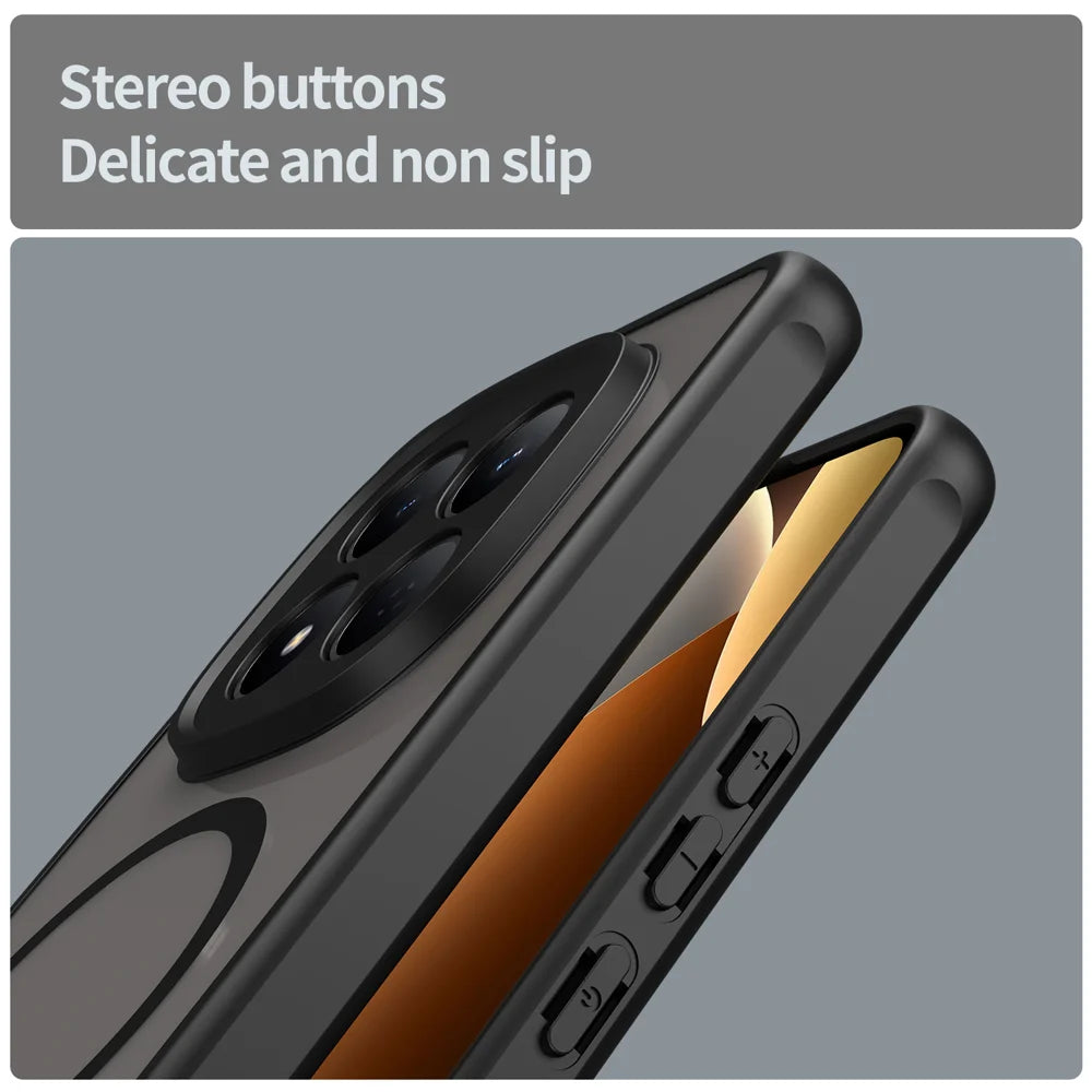 WANLONFENG For Xiaomi Poco M8 5G / Xiaomi Redmi Note 15 5G (Global) FD Series Magnetic Case with Screen Film Skin Touch TPU + PC Phone Back Cover - Black - 7