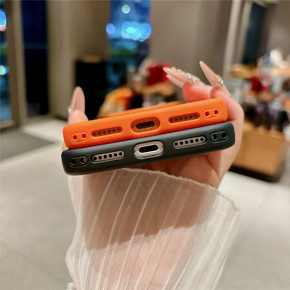 For iPhone 17 Pro Max Magnetic Case with Tempered Glass Screen Protector Lens Kickstand Frosted Shockproof Cover - Orange - 6