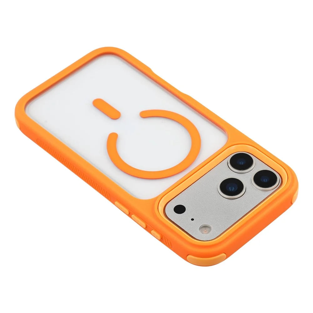 For iPhone 18 Pro Max / 17 Pro Max Magnetic Case TPU Clear Acrylic Detachable 2 in 1 Protective Phone Cover - Orange - 5