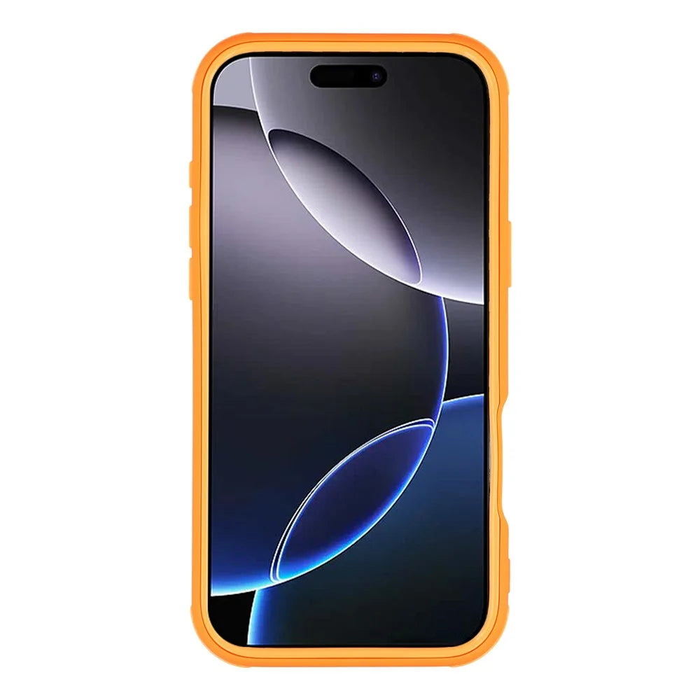For iPhone 16 Pro Max Magnetic Case TPU Clear Acrylic Detachable 2 in 1 Protective Phone Cover - Orange - 3