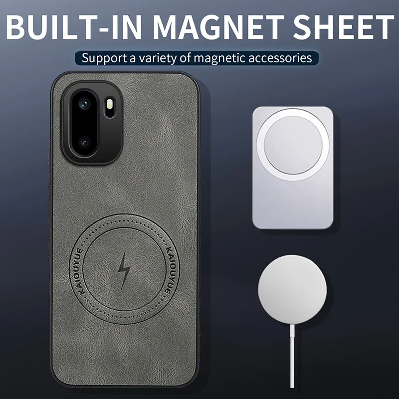 WANLONFENG For OnePlus Ace 6 5G / OnePlus Ace 6T 5G / OnePlus 15R 5G SD1 Series Magnetic Case Nappa Texture PC TPU Phone Cover - Grey - 2
