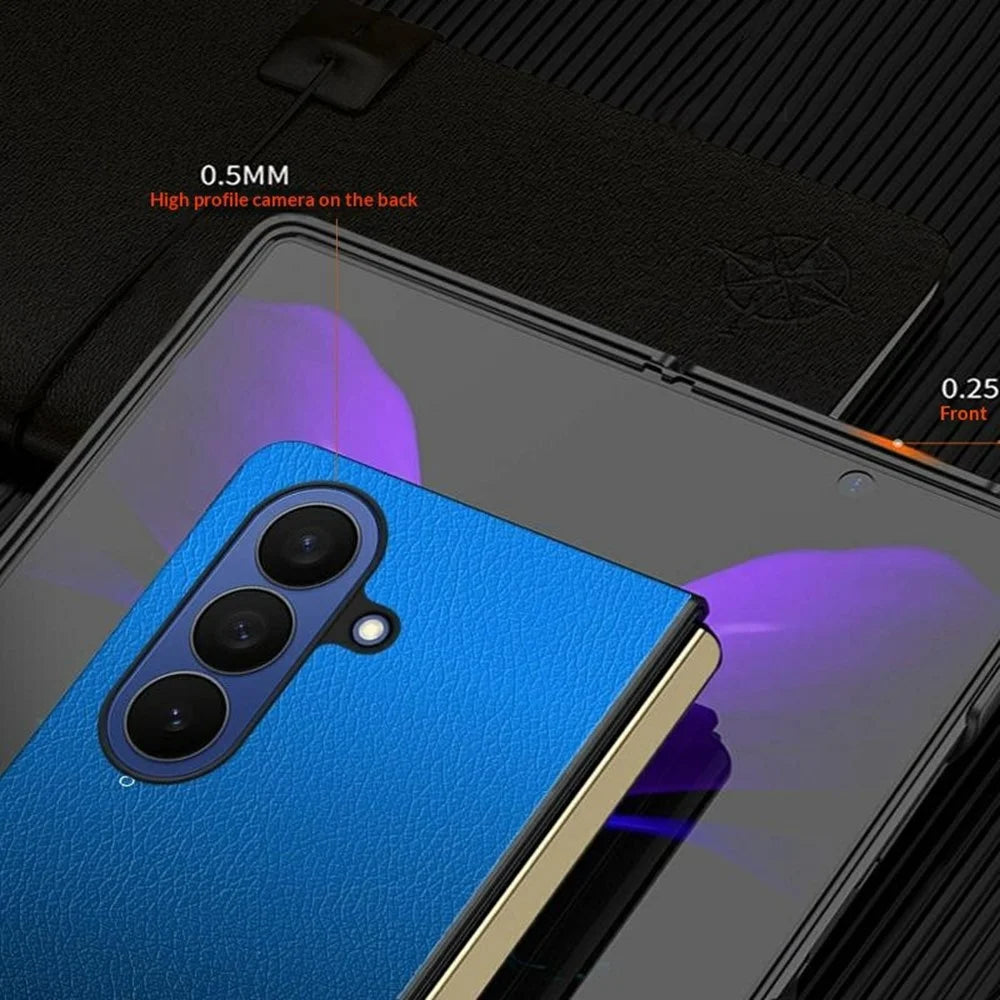 For Samsung Galaxy Z Fold7 5G Case Gradient Color PU+PC Hybrid Phone Cover - Orange  /  Green - 2