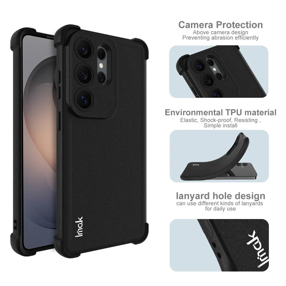 IMAK For Samsung Galaxy S26 Ultra Case TPU Phone Cover Airbag Shockproof Protection - Matte Black - 6