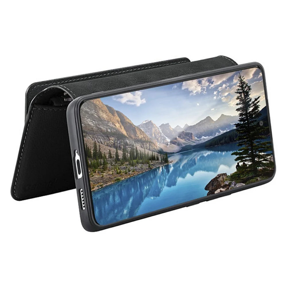 CASENEO MW-02 For vivo V29e 5G Case Detachable Magnetic Leather Flip Cover - Black - 2