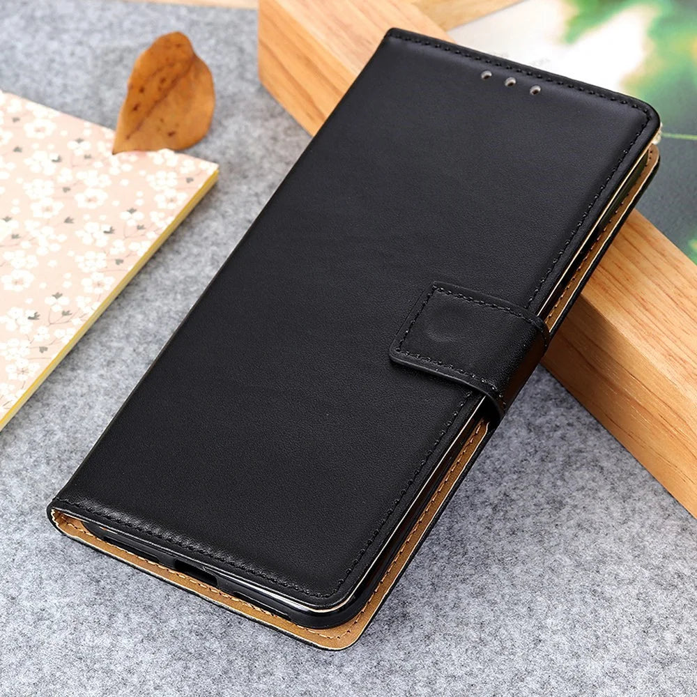 For Samsung Galaxy A54 5G Bump Proof PU Leather Case Full Protection Stand Wallet Folio Flip Phone Cover - Black - 6
