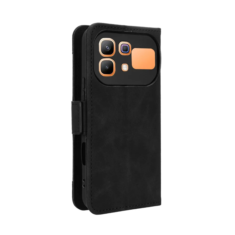 For Infinix Note 60 Pro 5G / Infinix Note 60 5G Leather Case Phone Wallet Cover with Multiple Card Slots - Black - 7