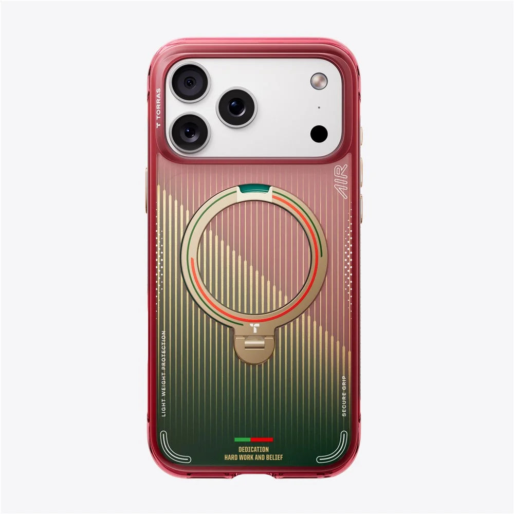 TORRAS Ostand Q3 Air for iPhone 17 Pro Magnetic Case 360° Rotating Kickstand TPU PC Phone Cover, FPF Limited Edition - Glory Slash - 2