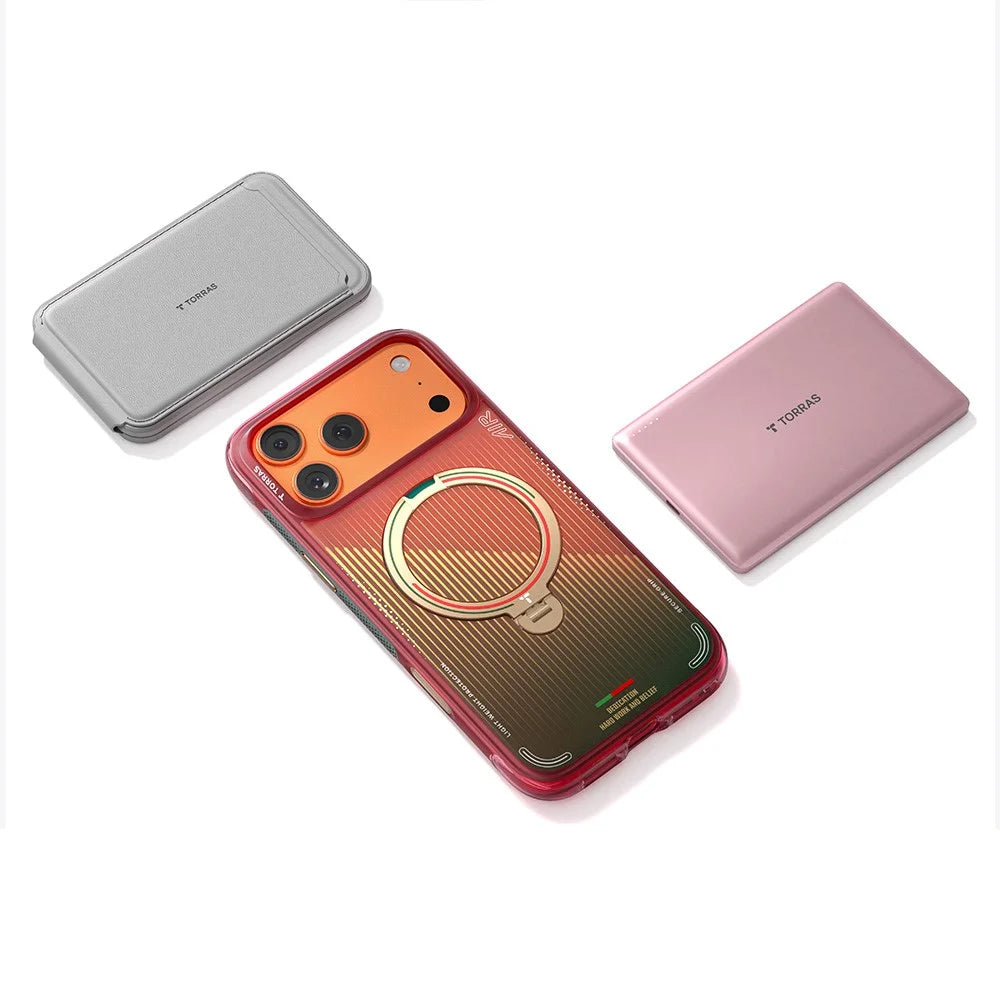 TORRAS Ostand Q3 Air for iPhone 17 Pro Magnetic Case 360° Rotating Kickstand TPU PC Phone Cover, FPF Limited Edition - Glory Slash - 5