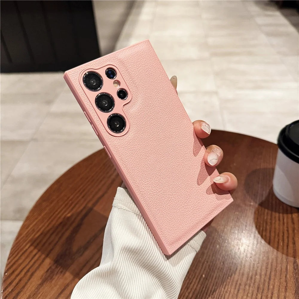 For Samsung Galaxy S26 Ultra Case Litchi Texture PU Leather Shockproof Protective Cover - Pink - 2