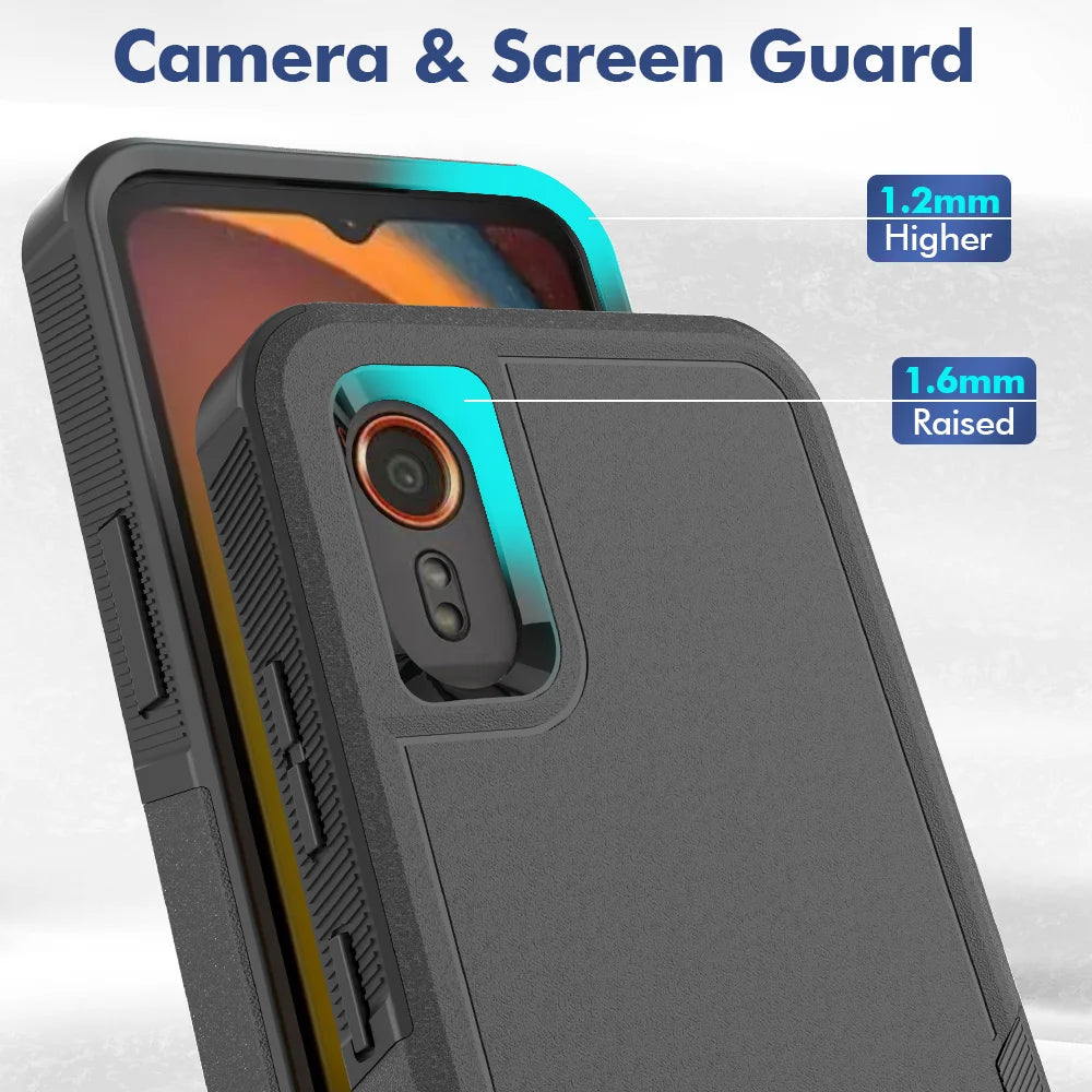 For Samsung Galaxy Xcover7 Case 2 in 1 PC + TPU Shockproof Phone Cover - Black - 2