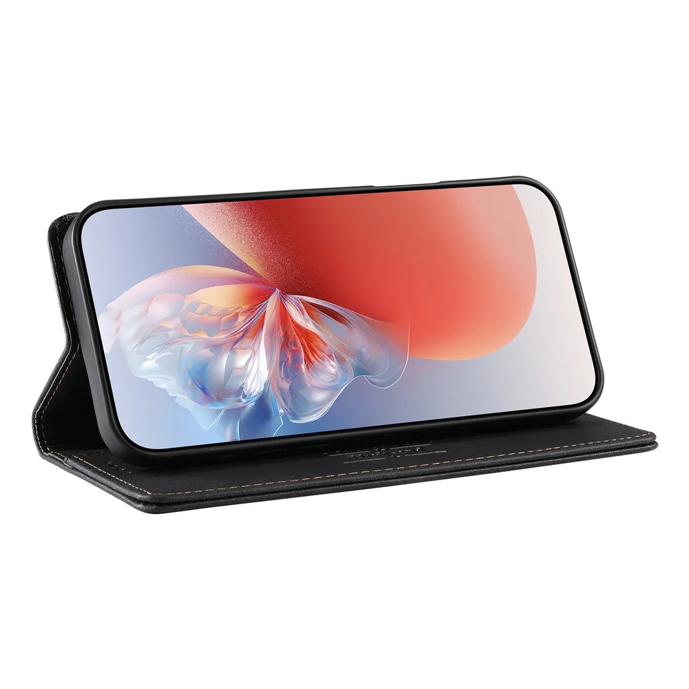 DIERFENG DF-019 for iPhone 18 Pro / 17 Pro Leather Wallet Case Card Slots RFID Blocking Magnetic Flip Cover - Black - 2