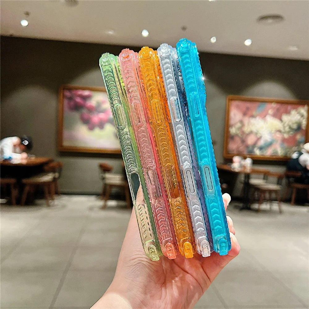 For iPhone 18 Pro Max / 17 Pro Max Magnetic Phone Case Sparkling Rhinestone Decor TPU + Acrylic Transparent Cover with Short Lanyard Compatible with MagSafe - Orange - 7