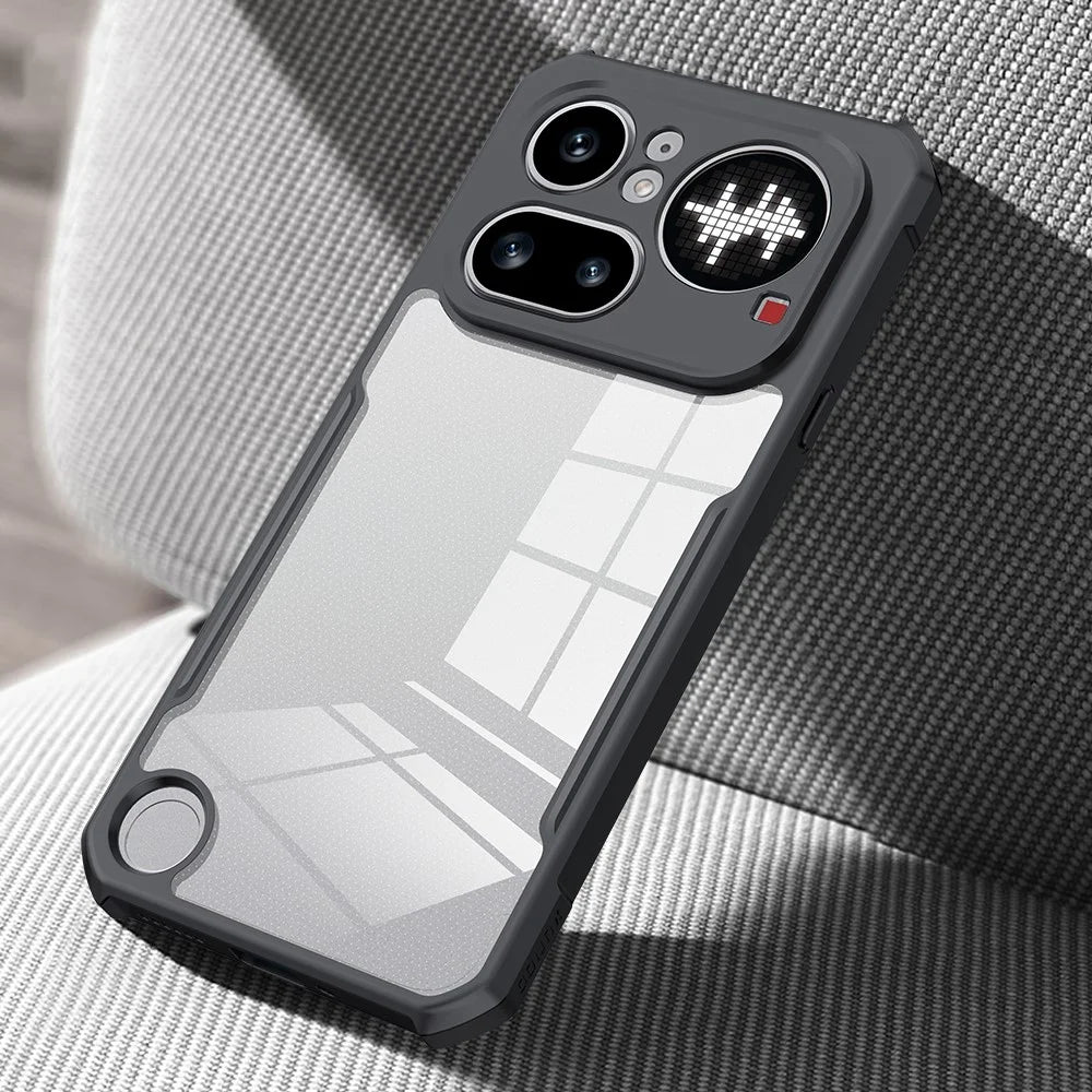 XUNDD For Nothing Phone (4a) Pro Case Dropproof TPU + Acrylic Clear Back Phone Cover - Black - 4
