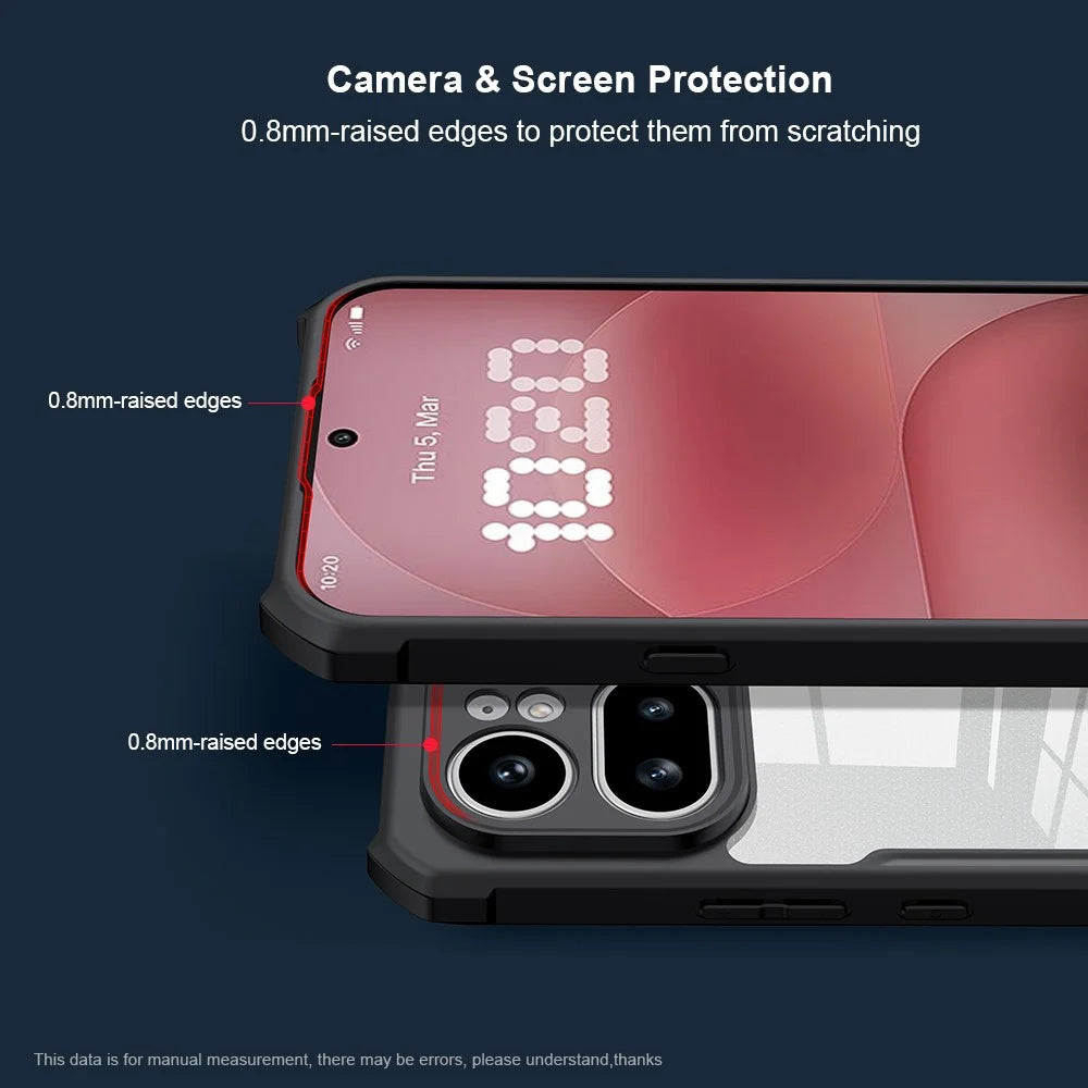 XUNDD For Nothing Phone (4a) Pro Case Dropproof TPU + Acrylic Clear Back Phone Cover - Black - 7