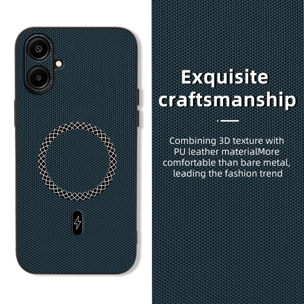 For Samsung Galaxy A06 4G Case Triangle Texture PU Leather Shockproof Ultra Thin Cover - Blue - 2