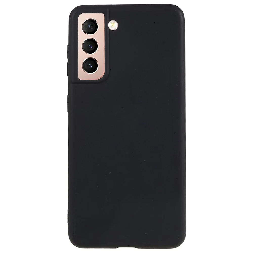 Back Shell for Samsung Galaxy S21 4G / 5G Shockproof TPU Phone Case Fingerprint Free Matte Protective Cover - Black - 1