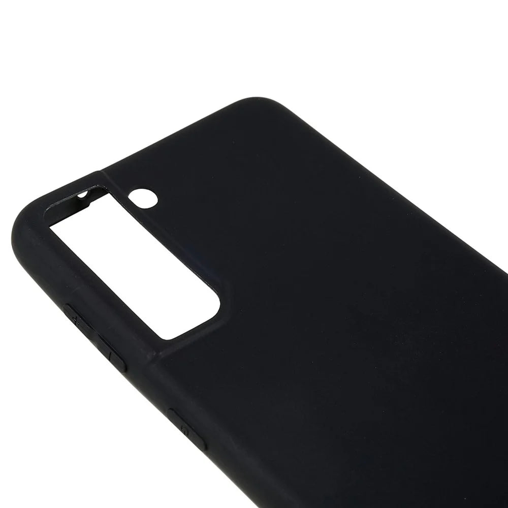 Back Shell for Samsung Galaxy S21 4G / 5G Shockproof TPU Phone Case Fingerprint Free Matte Protective Cover - Black - 6