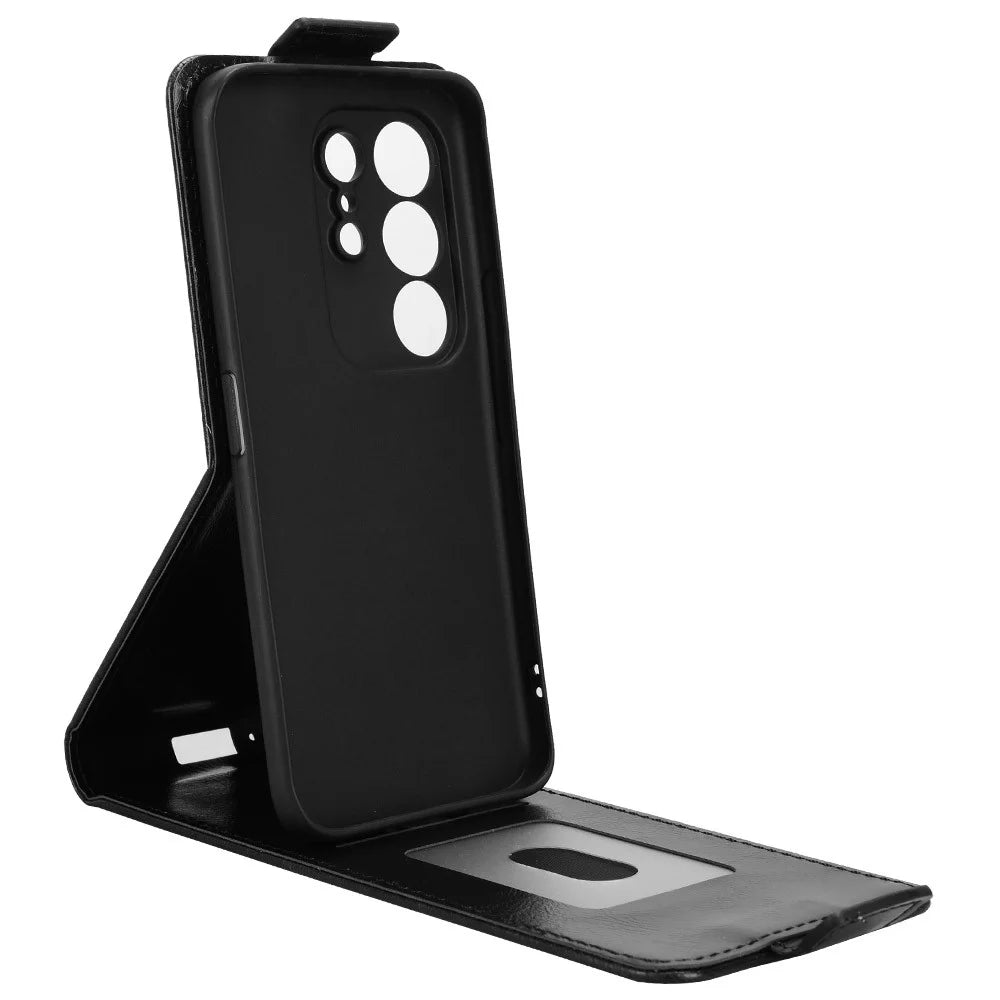 For TECNO Camon 50 Pro 4G Stand Case Magnetic Clasp Vertical Flip Leather Phone Cover with Card Holder - Black - 2