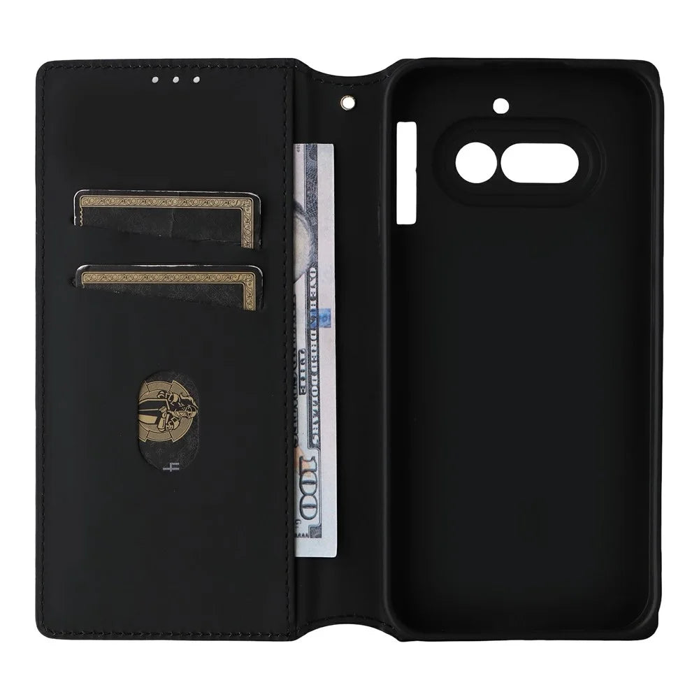 For Nothing Phone (4a) Lite 5G Case Wallet Rhombus Imprinted PU Leather Phone Cover - Silver - 3
