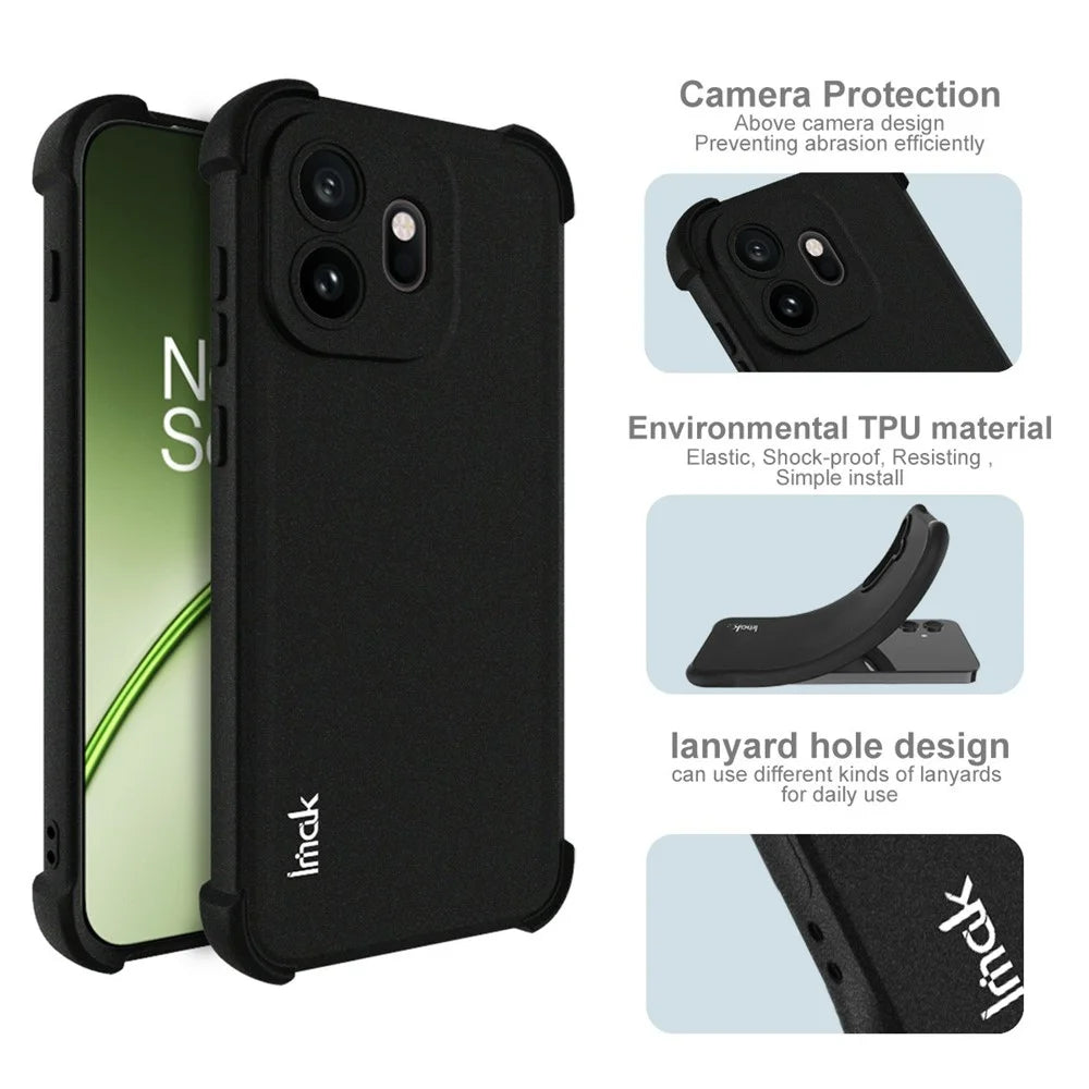 IMAK For OnePlus 15T 5G Case TPU Phone Cover Airbag Shockproof Protection - Matte Black - 7