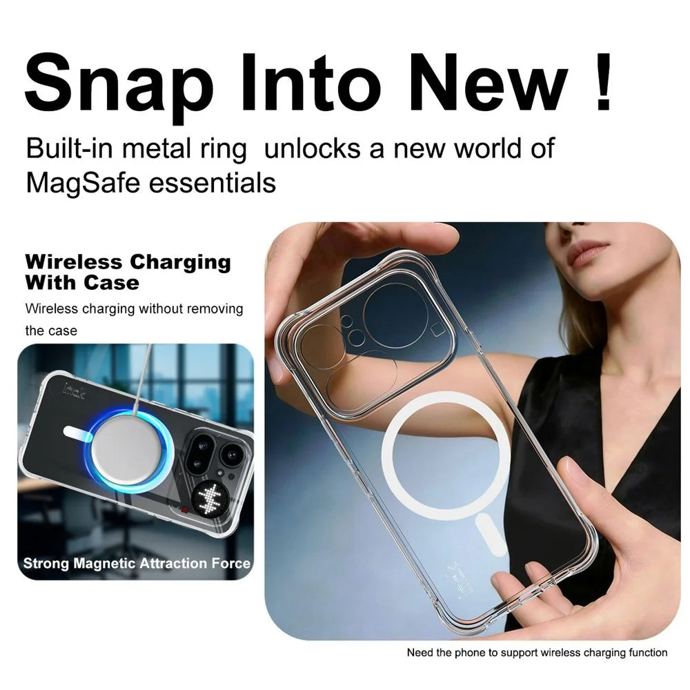 IMAK for Nothing Phone (4a) Pro Magnetic Case Airbag Shockproof Protection TPU Phone Cover - Transparent - 5