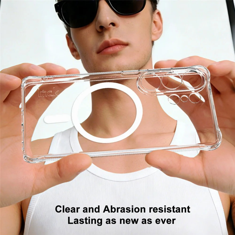 IMAK for Samsung Galaxy S26 Ultra Magnetic Case Airbag Shockproof Protection TPU Phone Cover - Transparent - 4