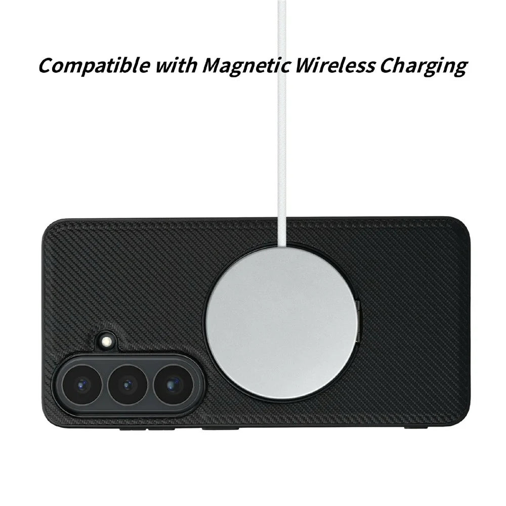 VILI TCY for Samsung Galaxy A57 5G Magnetic Phone Case with Rotary Kickstand PC TPU Back Cover - Black - 5