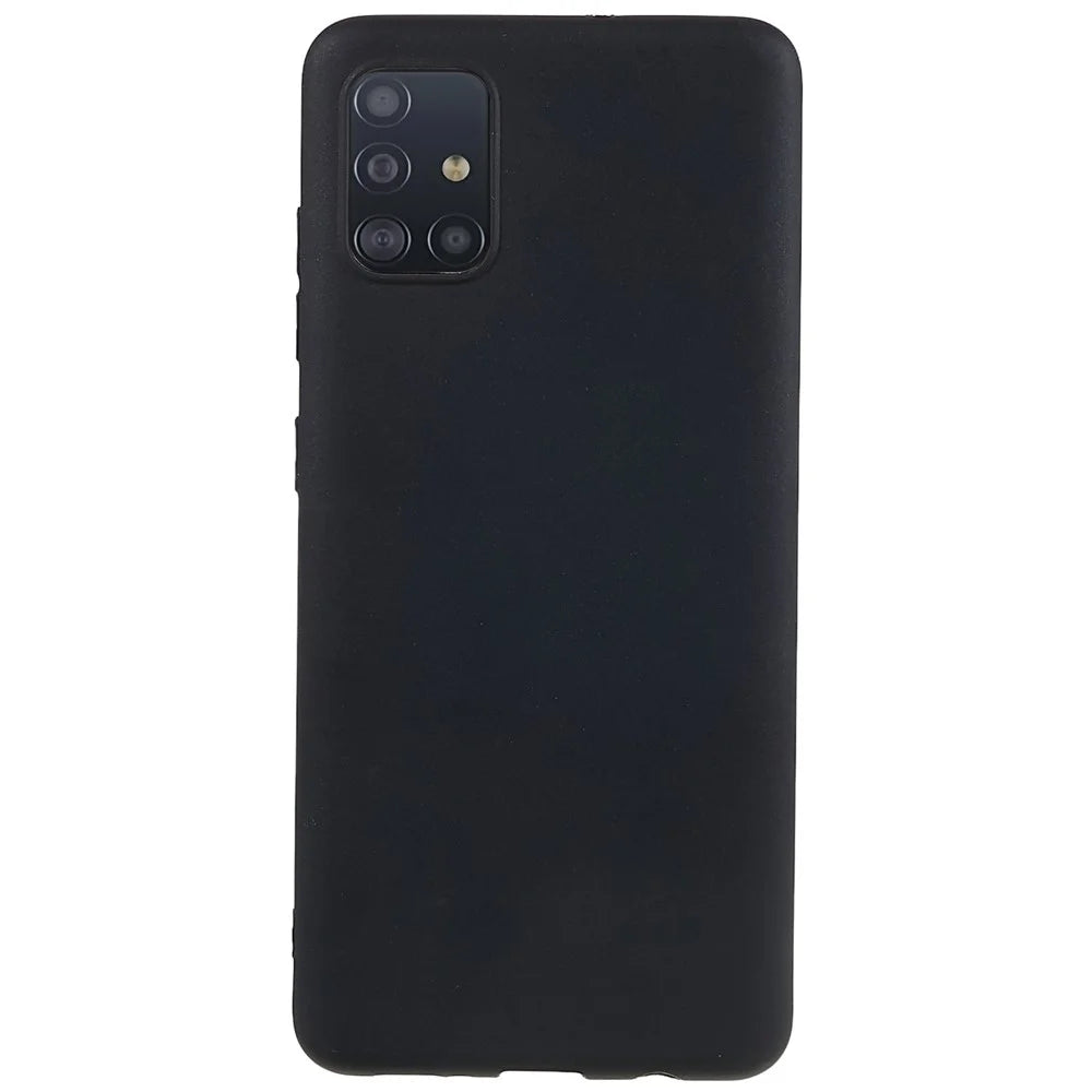 For Samsung Galaxy A51 4G SM-A515 Matte TPU Phone Protective Case Flexible Drop-proof Back Cover - Black - 1