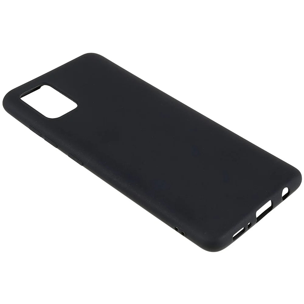 For Samsung Galaxy A51 4G SM-A515 Matte TPU Phone Protective Case Flexible Drop-proof Back Cover - Black - 4