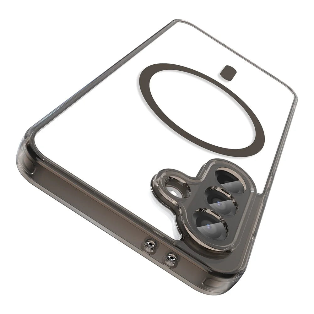 For Samsung Galaxy A56 5G Case Compatible with MagSafe Clear PC + TPU Shockproof Phone Back Cover - Transparent Black - 2