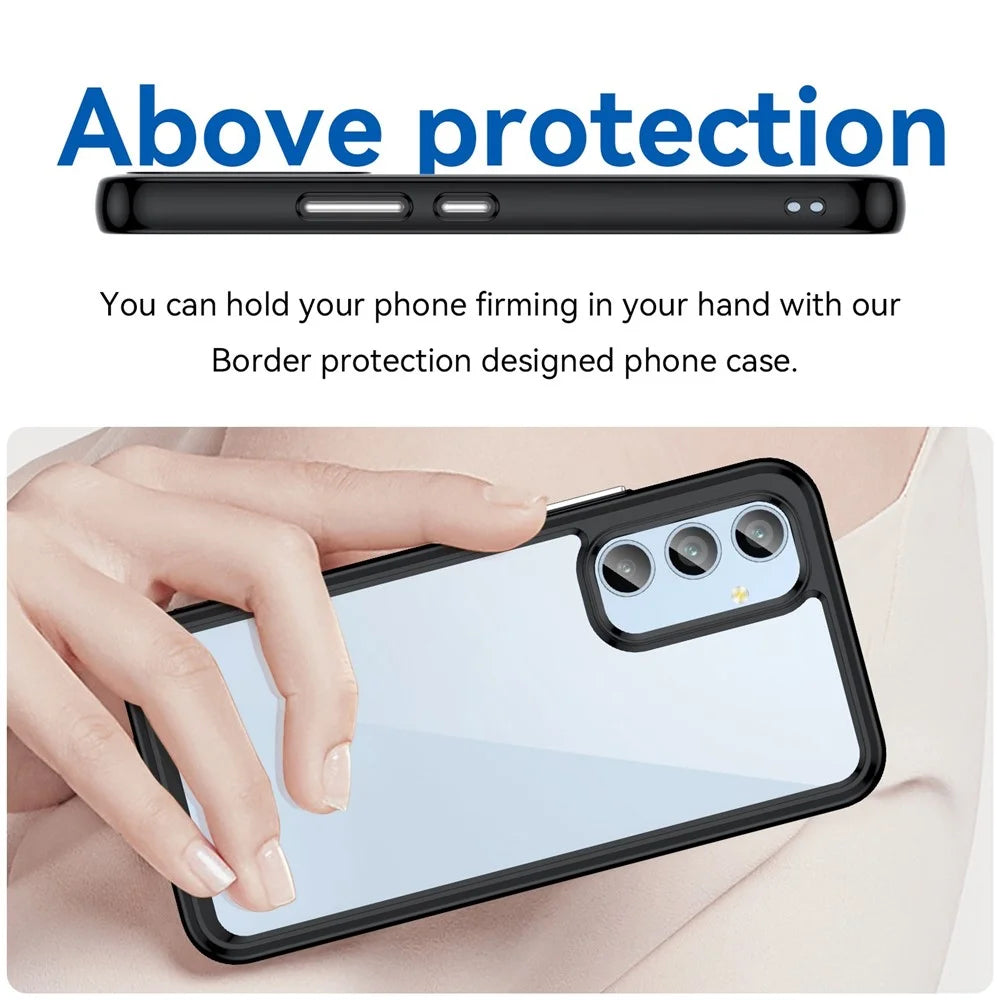 For Samsung Galaxy A54 5G Phone Case, TPU Bumper+Acrylic Back Drop Resistant Protective Cover - Black - 3
