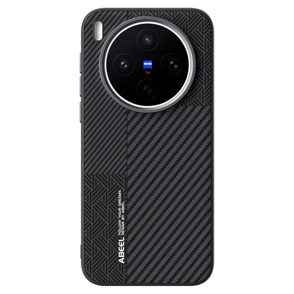 ABEEL For vivo X300s 5G Magnetic Case PC + TPU + Aluminum Alloy + PU Leather Slim Phone Back Cover - Texture 3 - 2