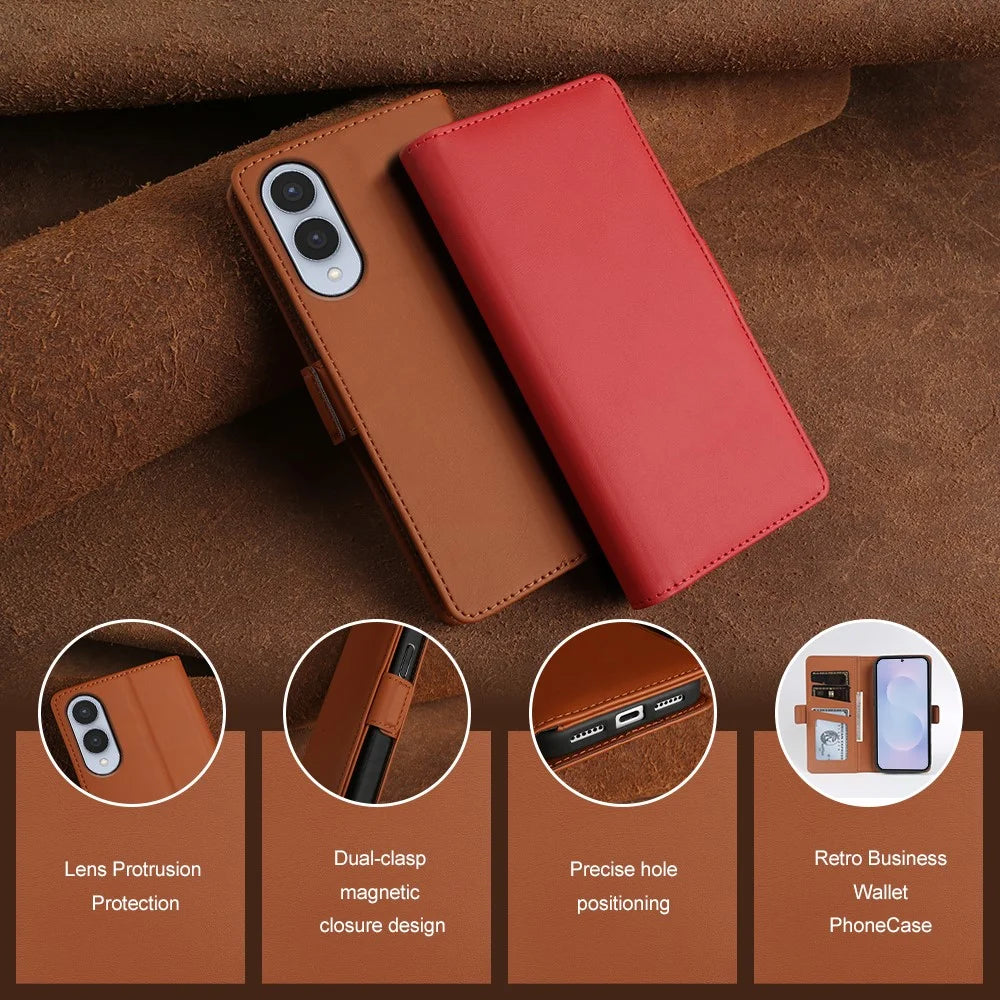 For Samsung Galaxy S25 Edge Leather Case Wallet Stand TPU + PU Skin-touch Cover - Blue - 6