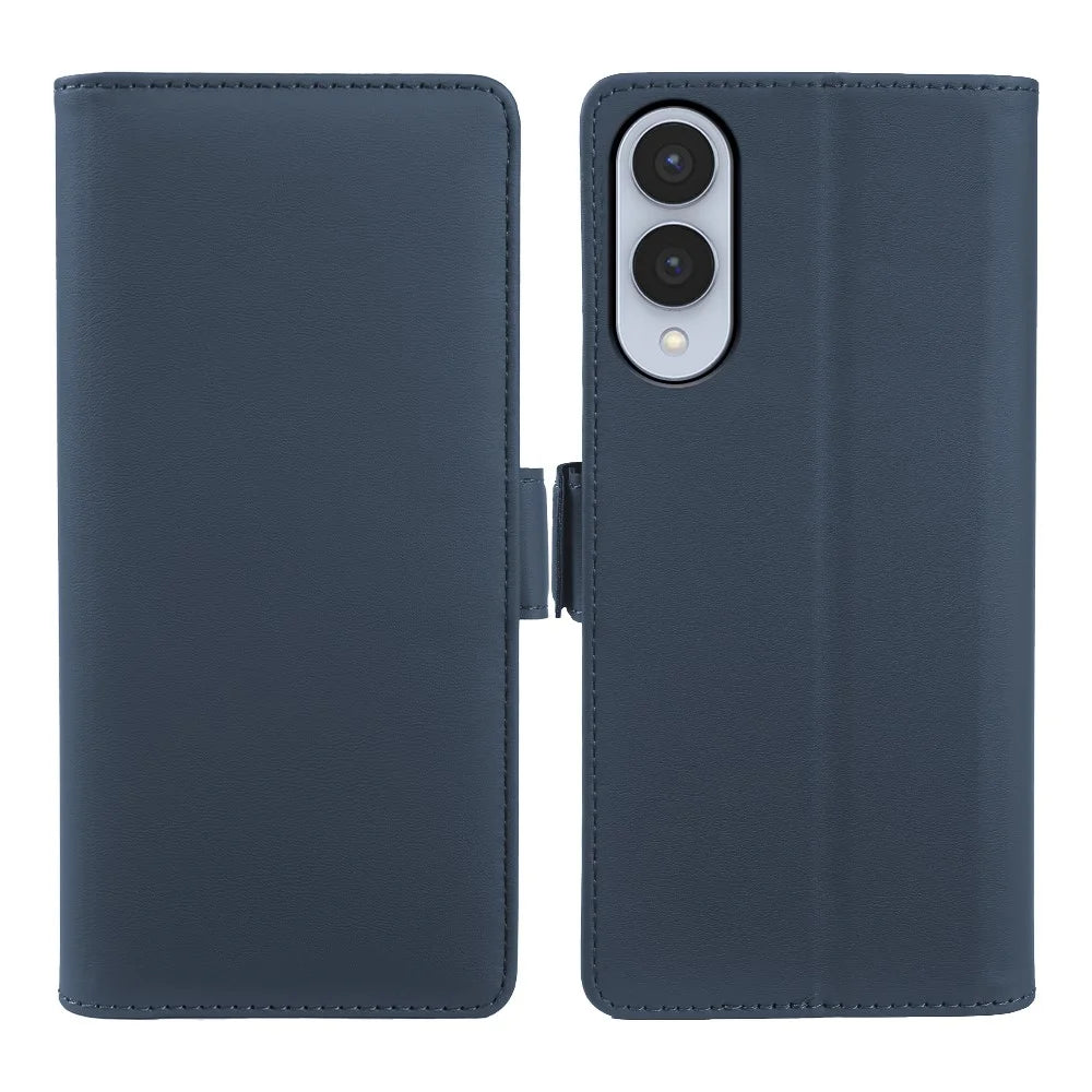 For Samsung Galaxy S25 Edge Leather Case Wallet Stand TPU + PU Skin-touch Cover - Blue - 7