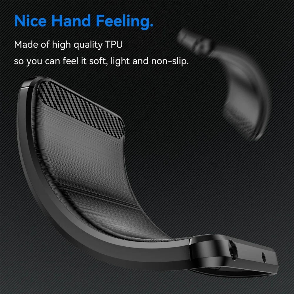 For Samsung Galaxy A54 5G Carbon Fiber Texture Bump Proof TPU Protective Phone Cover Brushed Mobile Phone Case - Black - 4