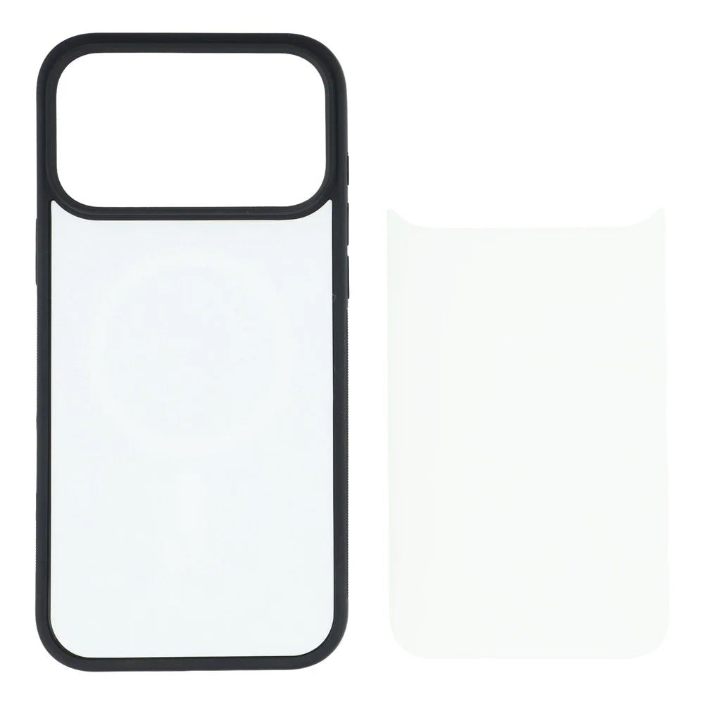 10Pcs for iPhone 17 Pro Max Case TPU PC Magnetic Ring DIY Blank Sublimation Phone Cover with Film Sheet - Black - 2