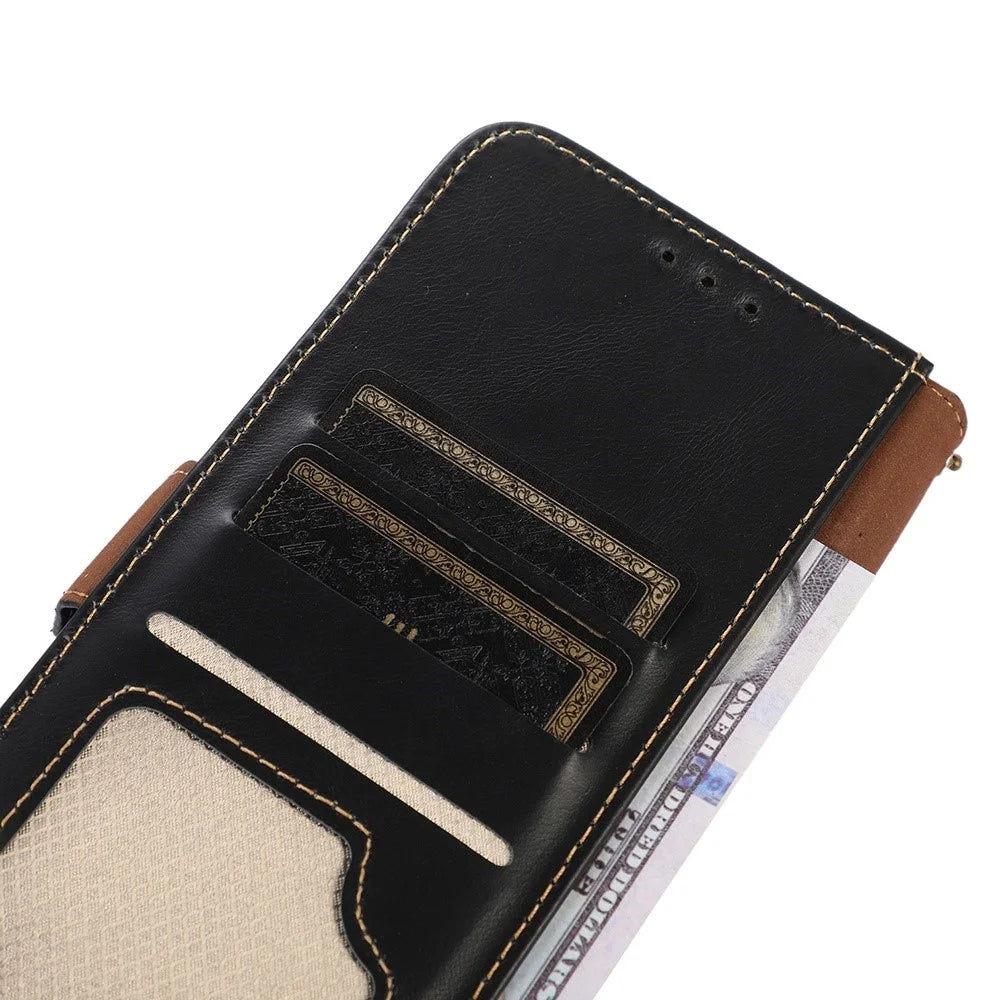 For Google Pixel 11 Pro Case RFID Blocking Genuine Cow Leather Wallet Phone Cover - Black - 6