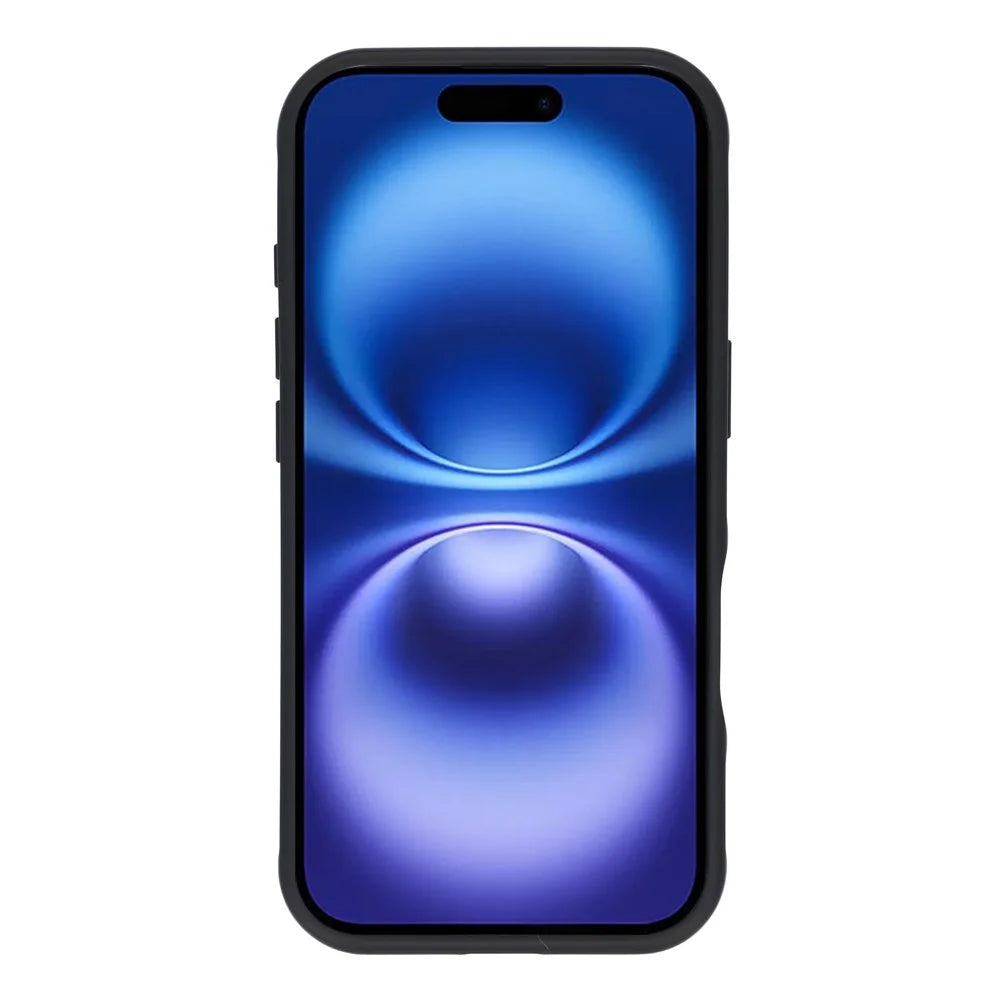 For iPhone 16 Magnetic Case Rotating Ring Kickstand PC + TPU Skin-touch Phone Cover - Transparent Black - 3