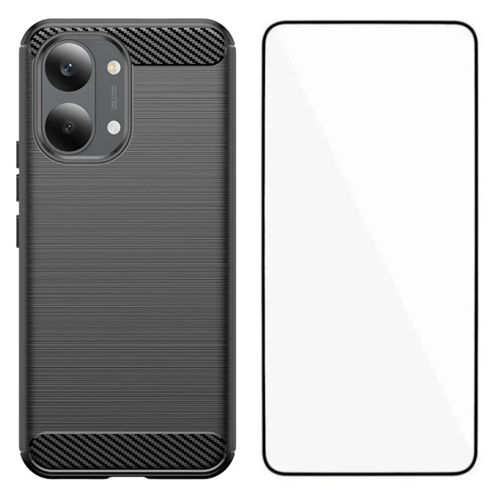 WANLONFENG For Xiaomi Redmi Turbo 5 Max 5G / Xiaomi Poco X8 Pro Max 5G Case with Screen Film LS Series Big Lens Hole Brushed Texture TPU Phone Cover - Black - 1