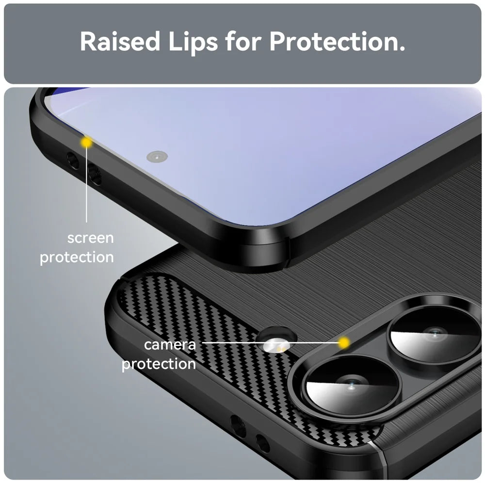 WANLONFENG For Xiaomi Redmi Turbo 5 5G / Xiaomi Poco X8 Pro 5G Case with Screen Film LS Series Big Lens Hole Brushed Texture TPU Phone Cover - Black - 7
