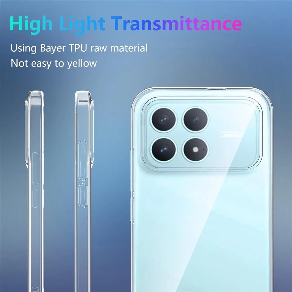 For Xiaomi Poco F8 Pro 5G Case TPU Clear Phone Cover + 2PCS Tempered Glass Screen Film 2.5D Arc Edge - Transparent - 4
